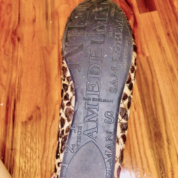 Sam Edelman patent leather and quilted leopard ballet flats with belt - Picture 6 of 12